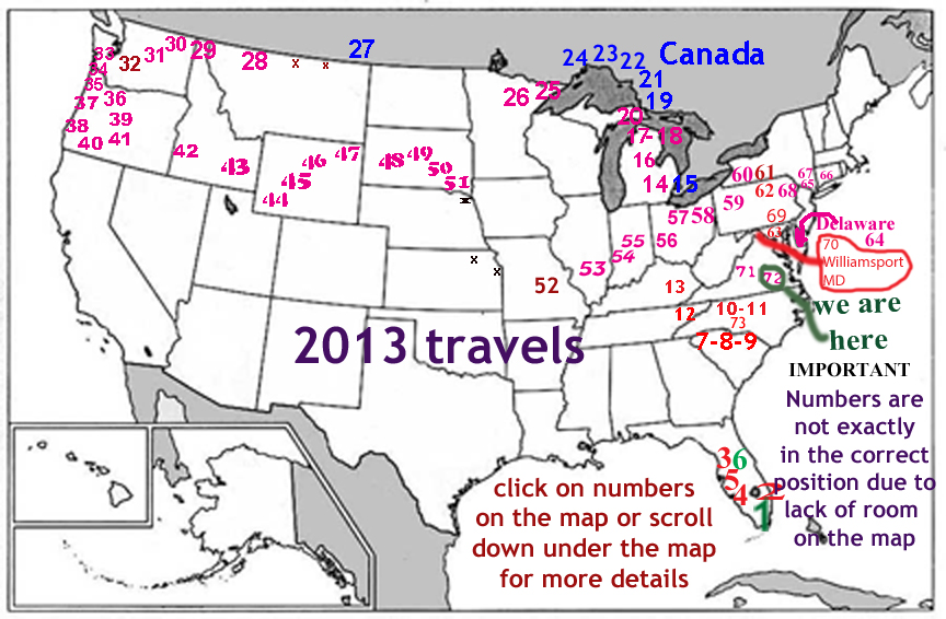 scroll down under the map for the 2013 travels of the two RV Gypsies